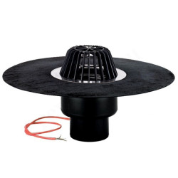 Кровельная воронка DN110 с битумным полотном и подогревом (10-30Вт/230В)