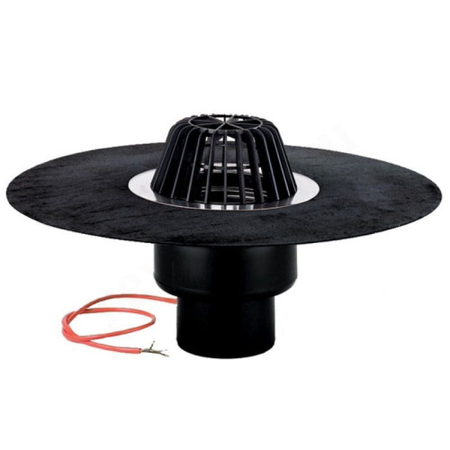 Кровельная воронка DN110 с битумным полотном и подогревом (10-30Вт/230В)