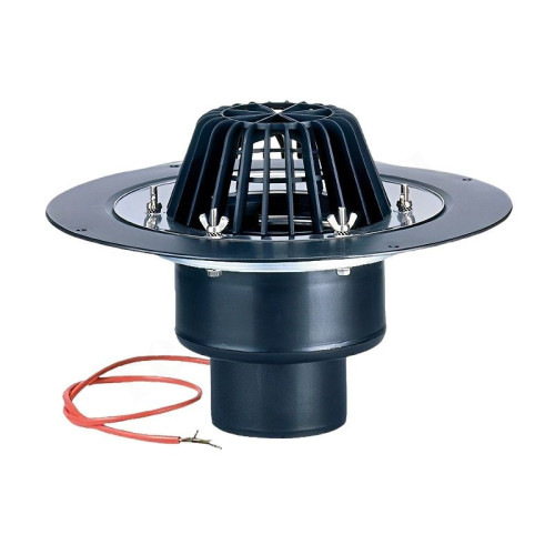 Кровельная воронка DN110 с зажимным элементом и подогревом (10-30Вт/230В).