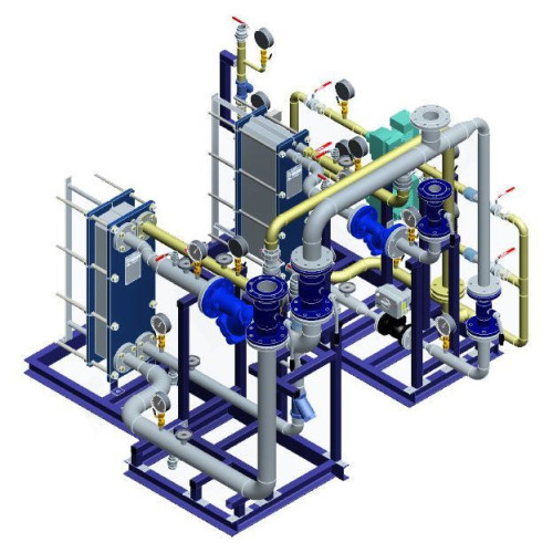 Тепловой пункт Ридан™ серии БТП-О/В_Тепловой пункт для системы отопления или вентиляции с теплообмен