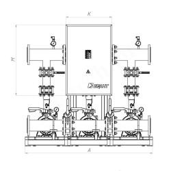 Установка насосная пожаротушения Брант АПК 3-NES 125-100-195-45/2-P-11/6-1/7 (3х380В; 35,00кВт)