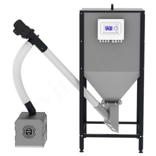 Горелка пеллетная приставная  ZOTA RAY - 25 (горелка+ПУ+механизм+бункер200) без бункера