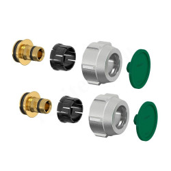 Резьбозажимное 20 x 2.0-3/4", Simplex A3, обжим-резьба, вн., латунь (никель) евроконус, (2 шт.)