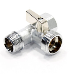 Кран шаровой для стир. маш. резьб. 1/2" - 3/4", PN10, General Fittings REUR, латунь, вн.р.- нар.р.,