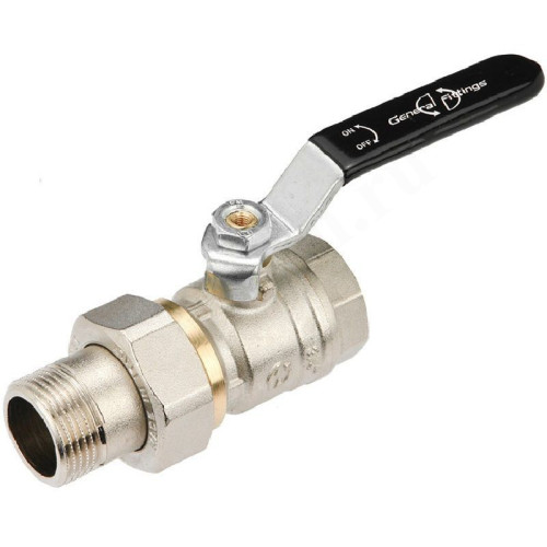 Кран шаровой резьб. 2", PN40, General Fittings 7100, латунь, вн.р. - нар.р. с амер., с рычагом