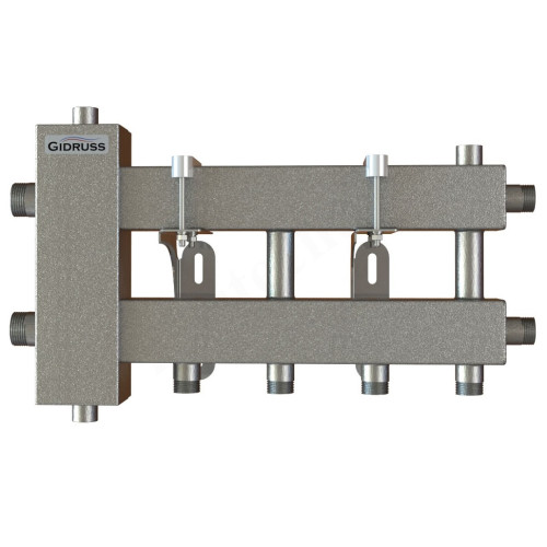 Распределительная гребенка Gidruss BMK-60 D, 3 контур., с гидроразд., DN25, 60 кВт., с крепежом