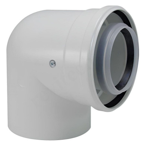 Отвод 87° 80/125, Buderus, раструб-труба, полипропилен