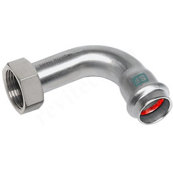 Отвод 15-3/4", Sanha NiroSan SF, 19002M, пресс-резьба, вн., сталь нержавеющая, с накидной гайкой