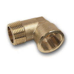 Угольник 90° 1 1/2"-1 1/2", Sanha PuraFit 3092, резьба-резьба, вн.- нар., бронза