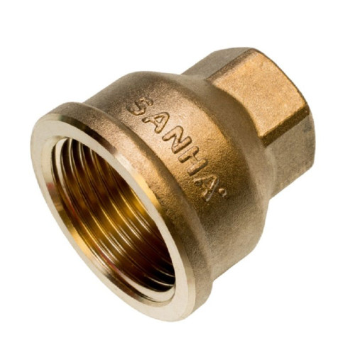 Муфта 1 1/2"-1", Sanha PuraFit 3240, резьба-резьба, вн., бронза