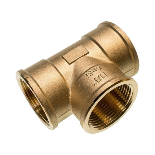 Тройник 1 1/4"-1"-1 1/4", Sanha PURAFIT 3130, резьба-резьба, вн., бронза