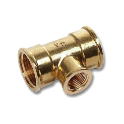 Тройник 3/4"-1/2"-3/4", Sanha SA 626, резьба-резьба, вн., латунь