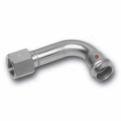 Отвод 90° 22-3/4", Sanha NiroTherm, 91002G, пресс-резьба, вн., сталь нержавеющая