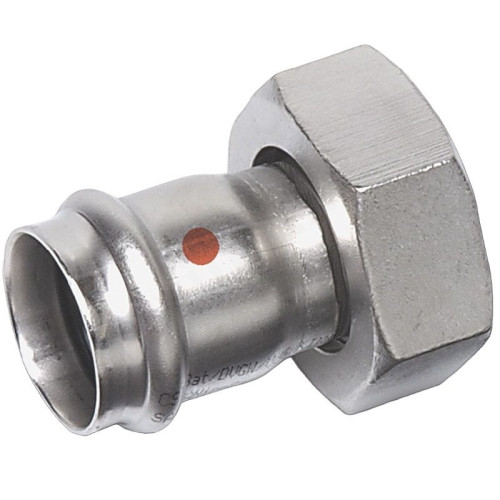 Переходник 54-2 3/8", Sanha NiroTherm, 91359M, пресс-резьба, вн., сталь нержавеющая, с накидной гайк