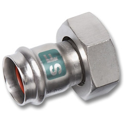 Переходник 54-2 3/8", Sanha NiroSan SF, 19359M, пресс-резьба, вн., сталь нержавеющая, с накидной гай