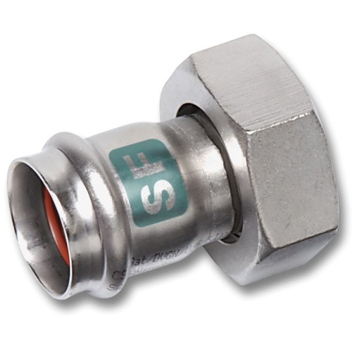 Переходник 54-2 3/8", Sanha NiroSan SF, 19359M, пресс-резьба, вн., сталь нержавеющая, с накидной гай