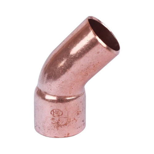 Отвод 45° 42-42, Sanha SA 5040, пайка-труба, медь