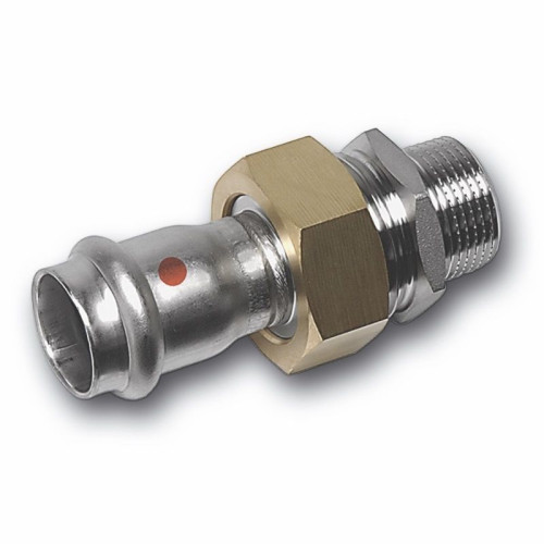 Американка 15-1/2", Sanha NiroTherm, 91333G, пресс-резьба, нар., сталь нержавеющая