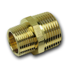 Ниппель 1 1/2"-1", Sanha PuraFit 3245, резьба-резьба, нар., бронза