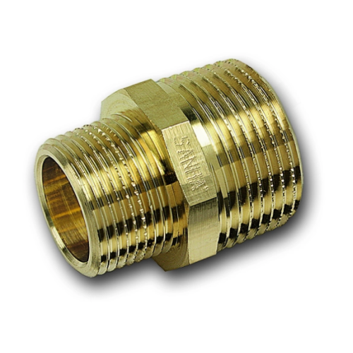 Ниппель 1 1/2"-1", Sanha PuraFit 3245, резьба-резьба, нар., бронза