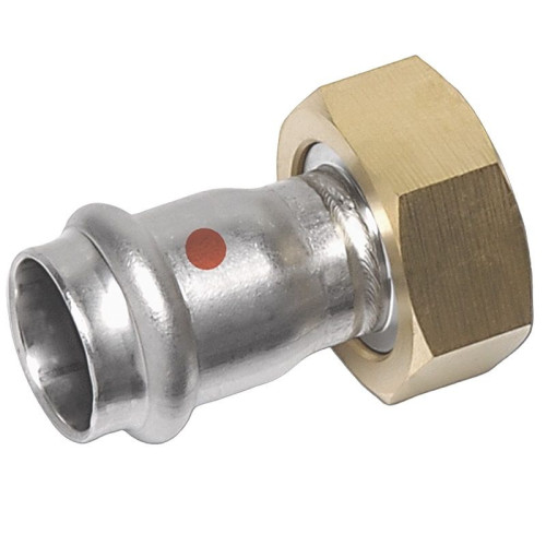 Переходник 35-1 1/2", Sanha NiroTherm, 91359MMS, пресс-резьба, вн., сталь нержавеющая, с накидной га