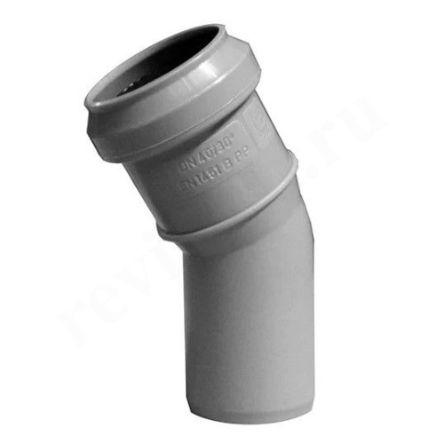 Отвод 30° 32, Sinikon СТАНДАРТ, раструб-труба, серый