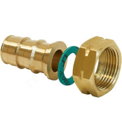 Переходник 16-3/4", WAAG, обж.кольцо-резьба, вн., латунь, с накид.гайкой