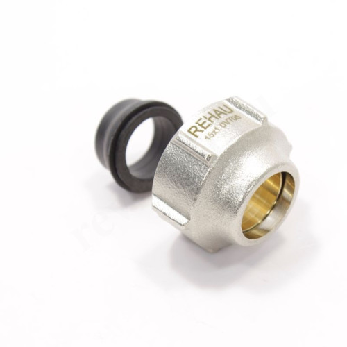 Резьбозажимное 15 x 1.0-3/4", Rehau RAUTITAN, обжим-резьба, вн., латунь, евроконус