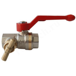 Кран шаровой резьб. 3/4", PN40, Ридан BVR-DR, латунь, вн.р.- вн.р., с рычагом, со спускным элементом