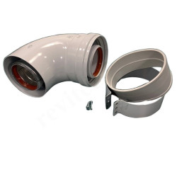 Отвод стартовый 90° 60/100, Baxi, раструб-труба, алюминий