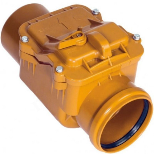 Клапан обратный одностворчатый раструб-труба DN160, PN1, Pestan KGRE, ПВХ, затвор-сталь нержавеющая