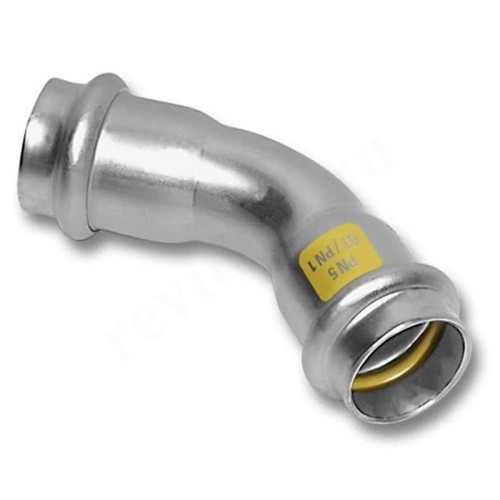 Отвод 45° 76.1-76.1, Sanha NiroSan Gas, 17041, пресс-пресс, сталь нержавеющая