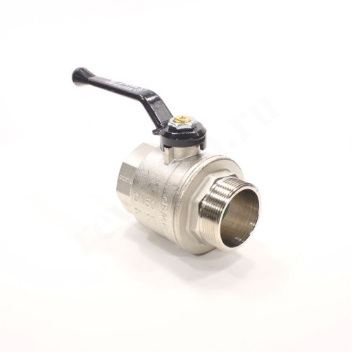 Кран шаровой резьб. 2", PN25, Bugatti OREGON 305, латунь, вн.р.- нар.р., с рычагом