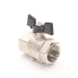 Кран шаровой резьб. 1", PN30, Bugatti NEW JERSEY 912, латунь, вн.р.- вн.р., с бабочкой