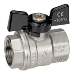 Кран шаровой резьб. 1/2", PN64, Bugatti OREGON 302, латунь, вн.р.- вн.р., с бабочкой