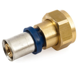 Переходник 16-3/4", General Fittings 5T00 I5, пресс-резьба, вн., латунь, евроконус, с накид.гайкой