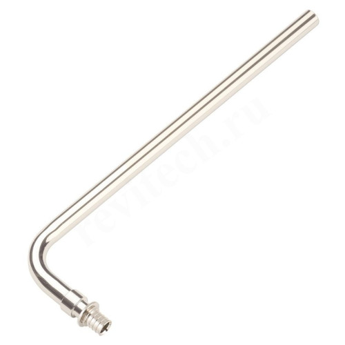 Трубка Г-образная 20-15, General Fittings 3400 K2 , надв.гильза-труба, латунь (хром), L250