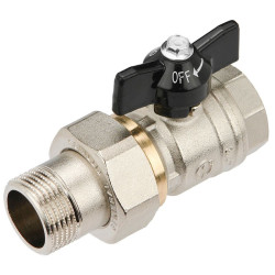 Кран шаровой резьб. 3/4", PN30, General Fittings 7S00 M5, латунь, вн.р. - нар.р. с амер., с бабочкой