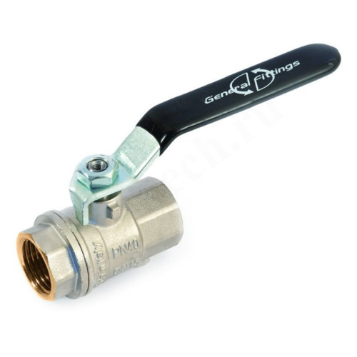 Кран шаровой резьб. 1/2", PN40, General Fittings 7100 L1, латунь, вн.р.- вн.р., с рычагом