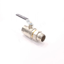 Кран шаровой резьб. 1 1/4", PN25, General Fittings 7100, латунь, вн.р. - нар.р. с амер., с рычагом