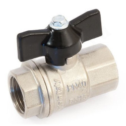 Кран шаровой резьб. 1/2", PN40, General Fittings 7100 M1, латунь, вн.р.- вн.р., с бабочкой