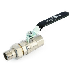 Кран шаровой резьб. 3/4", PN40, General Fittings 7100, латунь, вн.р. - нар.р. с амер., с рычагом