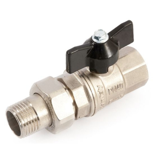 Кран шаровой резьб. 3/4", PN40, General Fittings 7100 M5, латунь, вн.р. - нар.р. с амер., с бабочкой