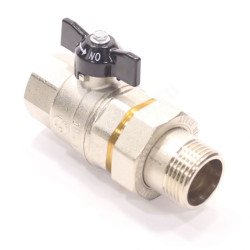 Кран шаровой резьб. 1", PN40, General Fittings 7100 M5, латунь, вн.р. - нар.р. с амер., с бабочкой