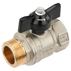 Кран шаровой резьб. 3/4", PN30, General Fittings 7S00 M2, латунь, вн.р.- нар.р., с бабочкой