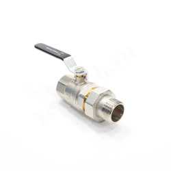 Кран шаровой резьб. 1", PN40, General Fittings 7100, латунь, вн.р. - нар.р. с амер., с рычагом