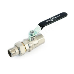 Кран шаровой резьб. 1 1/2", PN25, General Fittings 7100, латунь, вн.р. - нар.р. с амер., с рычагом