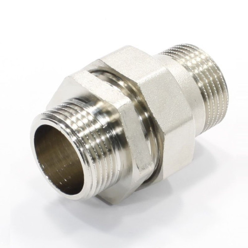 Американка 1 1/4"-1 1/4", Sanext, резьба-резьба, нар., латунь (никель)