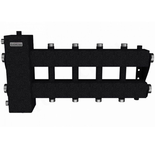 Распределительная гребенка Gidruss BM-150 5DU 1/2"х1", 5вых., сталь черная, в сборе