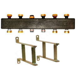 Распределительная гребенка Meibes MeiFlow S UK 1 1/2"х1 1/2", 5вых., сталь черная